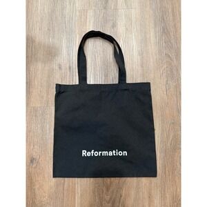 Reformation Black Canvas Tote‎ Bag Reusable Shopping Bag Minimalist